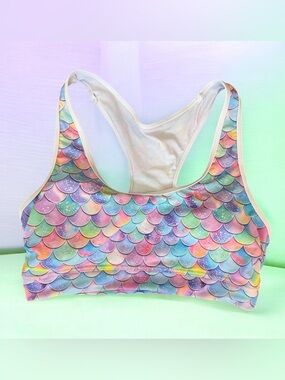 Pastel Mermaid Scale Sports Bra NWOT